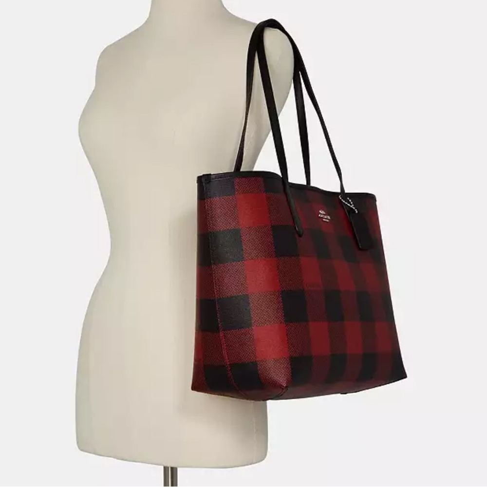 Authentic Ciach City Tote Bag With Buffalo Plaid Print**See all photos